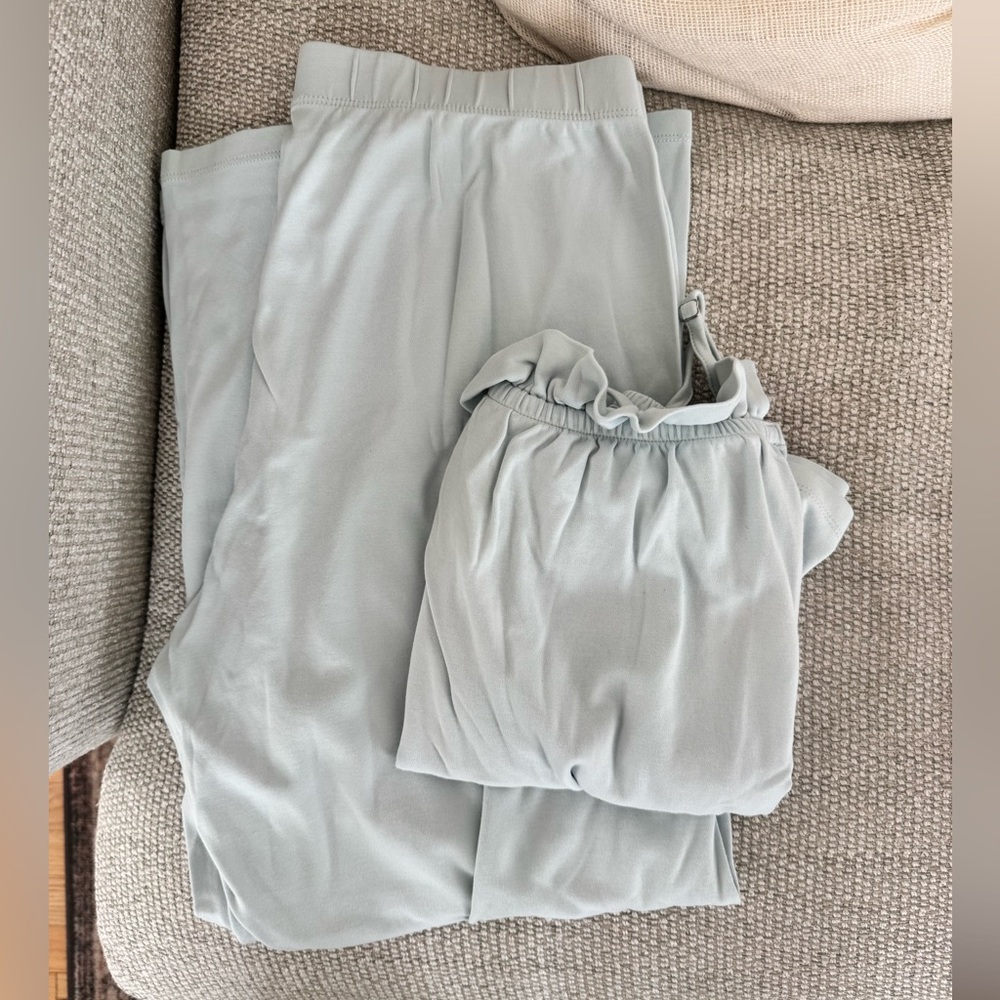 Lake Pima Ruffle Pants Set in Illusion Blue